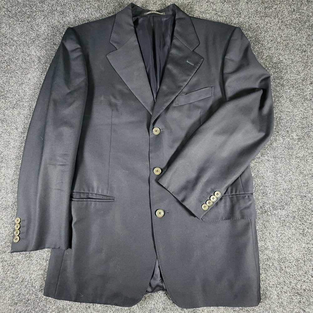 Ermenegildo Zegna‎ Sport Coat Suit Jacket Blazer 38R Dark Navy 3-Button Wool